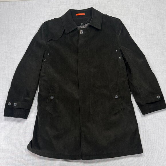 Tallia Mens Corduroy Coat Olive Green Quilted Lined Jacket Size Chest 47" - Picture 1 of 15